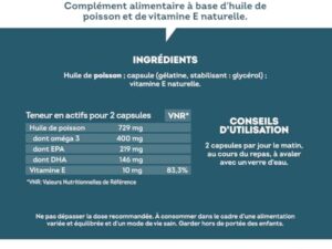 VITAVEA BIEN-ETRE - Omega 3 Vitamine E Naturelle - Huile de Poissons Sauvages Qualité Premium - Source d'EPA et DHA - Bien-être cardiovasculaire - 80 Capsules - 40 jours - Fabriqué en France