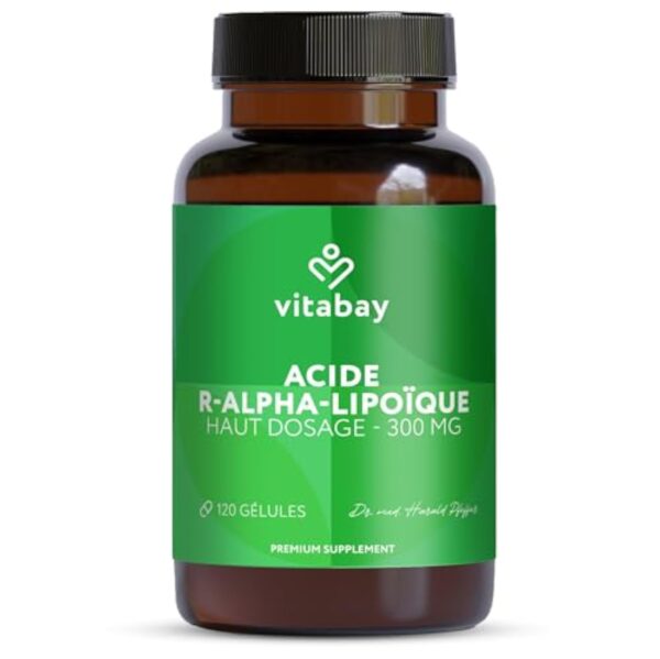 Vitabay Alpha Lipoic Acid 300 mg - 120 Gélules d'Acide Alpha-Lipoïque Végan et sans Additifs à Haut Dosage et à Libération Prolongée - ALA aux Huiles de Lin, Colza et Noix - Vérifié en Laboratoire – Image 2