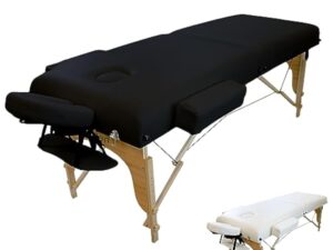 Vivezen - Table de Massage 15 cm Pliante 2 Zones en Bois avec Panneau Reiki + Accessoires et Housse de Transport - Plusieurs Coloris