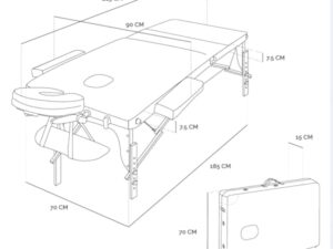 Vivezen - Table de Massage Pliante 3 Zones en Bois foncé avec Panneau Reiki + Accessoires et Housse de Transport - Noir
