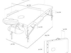 Vivezen - Table de Massage Pliante 2 Zones en Bois foncé avec Panneau Reiki + Accessoires et Housse de Transport - Noir