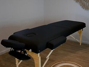 Vivezen - Table de Massage 15 cm Pliante 2 Zones en Bois avec Panneau Reiki + Accessoires et Housse de Transport - Plusieurs Coloris