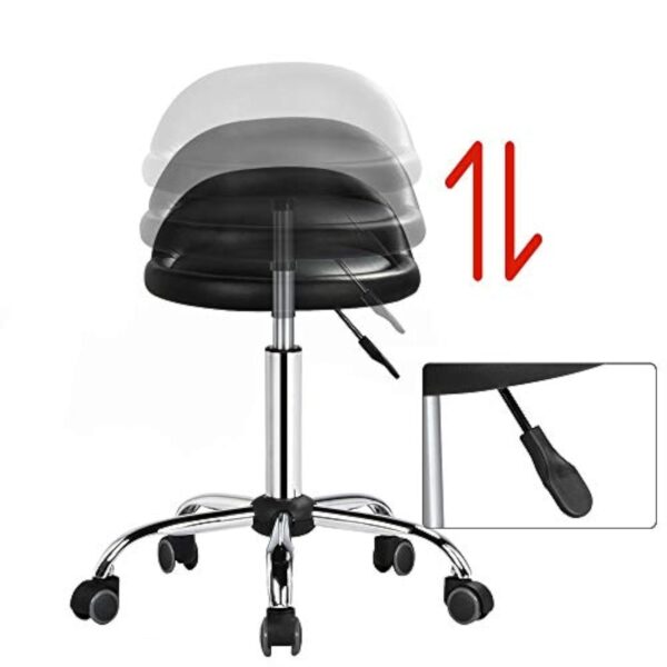 Yaheetech Ensemble de Table de Massage avec Tabouret de Massage à roulettes Réglable 46,5-61 cm Pivotant Lit de Massage Pliable réglable en Hauteur avec appuie-tête Noir – Image 9