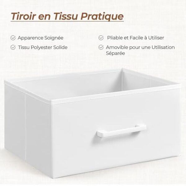 Yaheetech Table Basse à Plateau Relevable, Table de Salon avec Tiroirs Ouverts en Tissu Pliable, Hauteur Réglable avec Compartiment de Rangement Caché pour Salon Bureau Chambre, Bois Clair – Image 9