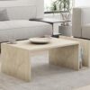 Hanah Home Élégante Table à café, Travertine, 86,8 x 32,4 x 50 cm, 100% mélamine, épaisseur 18 mm, Montage Mural, Design élégant en marbre