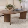 Hanah Home Élégante Table à café en Noyer, 119 x 60 x 39,8 cm, 100% mélamine, épaisseur 18 mm, Parfaite pour Les Salons Modernes et Les espaces