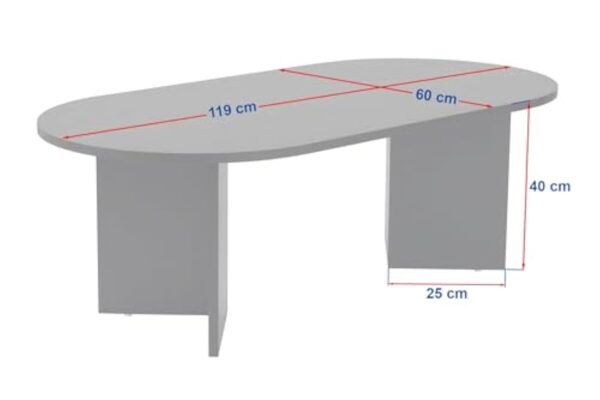 Hanah Home Élégante Table à café en Noyer, 119 x 60 x 39,8 cm, 100% mélamine, épaisseur 18 mm, Parfaite pour Les Salons Modernes et Les espaces – Image 3