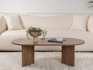 Hanah Home Élégante Table à café en Noyer, 119 x 60 x 39,8 cm, 100% mélamine, épaisseur 18 mm, Parfaite pour Les Salons Modernes et Les espaces
