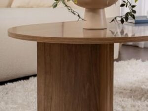 Hanah Home Élégante Table à café en Noyer, 119 x 60 x 39,8 cm, 100% mélamine, épaisseur 18 mm, Parfaite pour Les Salons Modernes et Les espaces