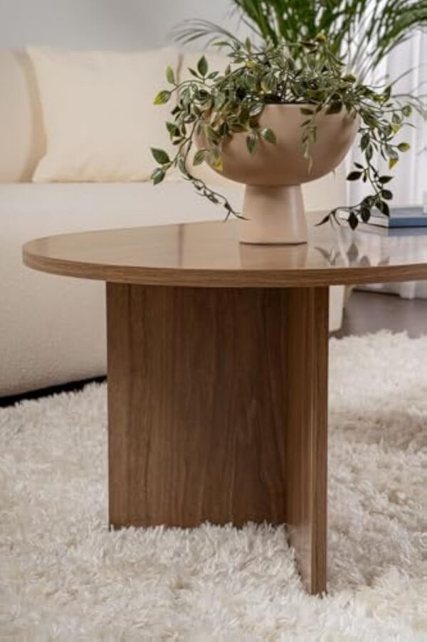 Hanah Home Élégante Table à café en Noyer, 119 x 60 x 39,8 cm, 100% mélamine, épaisseur 18 mm, Parfaite pour Les Salons Modernes et Les espaces – Image 6
