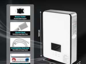 vinnyooc 230V 6500W Chauffe-eau électrique, 30-55 ℃ Chauffe-Eau Instantané, Tankless Chauffe-eau, Ballon Eau Chaude pour Salle de Bain Cuisine