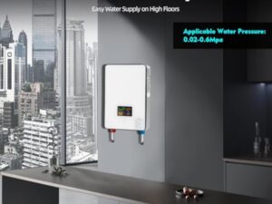 vinnyooc 230V 6500W Chauffe-eau électrique, 30-55 ℃ Chauffe-Eau Instantané, Tankless Chauffe-eau, Ballon Eau Chaude pour Salle de Bain Cuisine