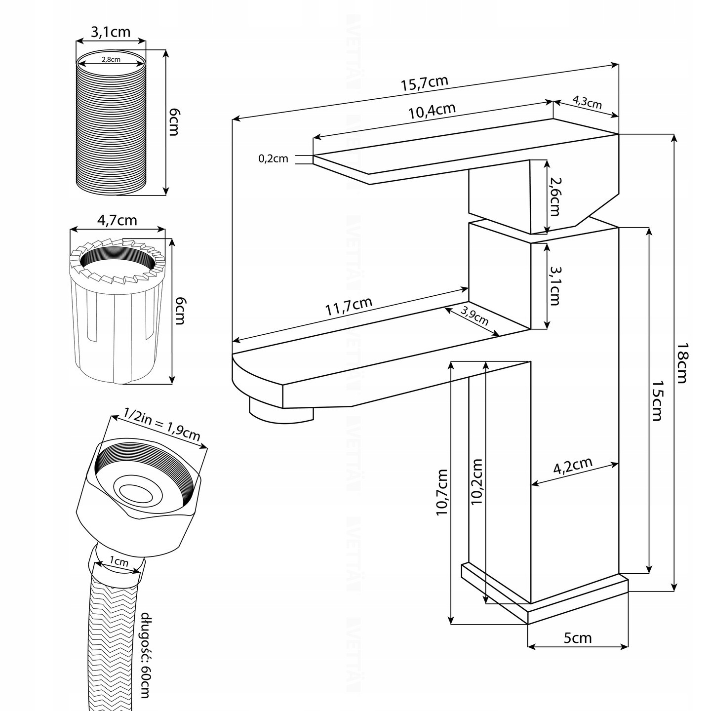 Robinet d'évier ou Lavabo Chromé