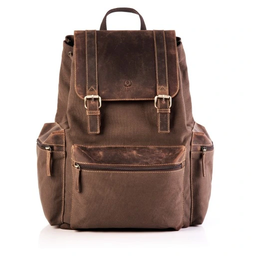 Sac à dos vintage pour hommes Paolo Peruzzi École ,ville marron rétro