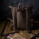 Sac à dos vintage pour hommes Paolo Peruzzi École ,ville marron rétro