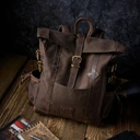 Sac à dos vintage pour hommes Paolo Peruzzi École ,ville marron rétro