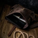 Sac à dos vintage pour hommes Paolo Peruzzi École ,ville marron rétro