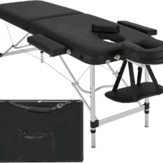 Table de Massage Pliante Professionnelle 2 Zones Aluminium Cosmetique Lit de Massage