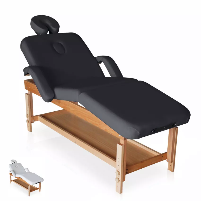 Table de massage en bois fixe réglable multiposition 225 cm Massage-pro