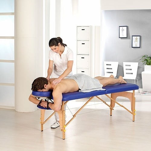 Table de massage professionnelle en bois