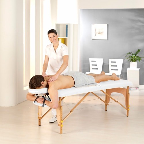 Table de massage professionnelle en bois