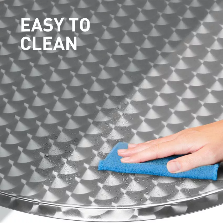 Table de bar extérieur avec plateau rond pliant 70 cm en acier Skladan