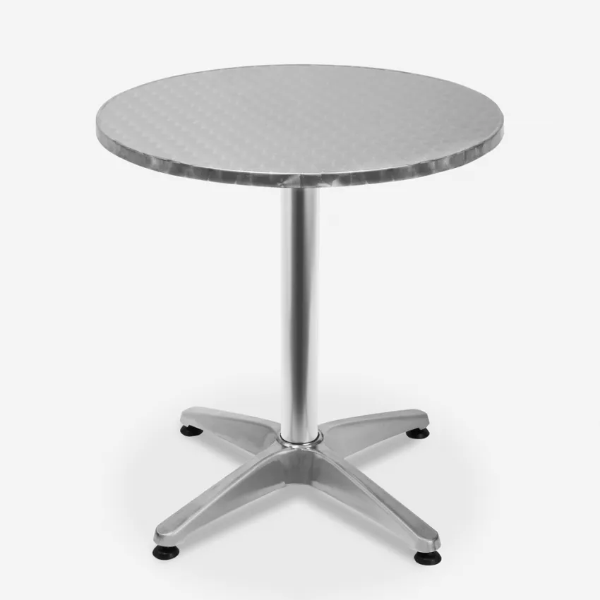 Table de bar extérieur avec plateau rond pliant 70 cm en acier Skladan