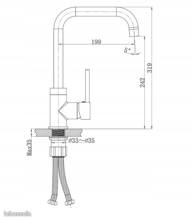 Robinet de cuisine Chromé – Image 2