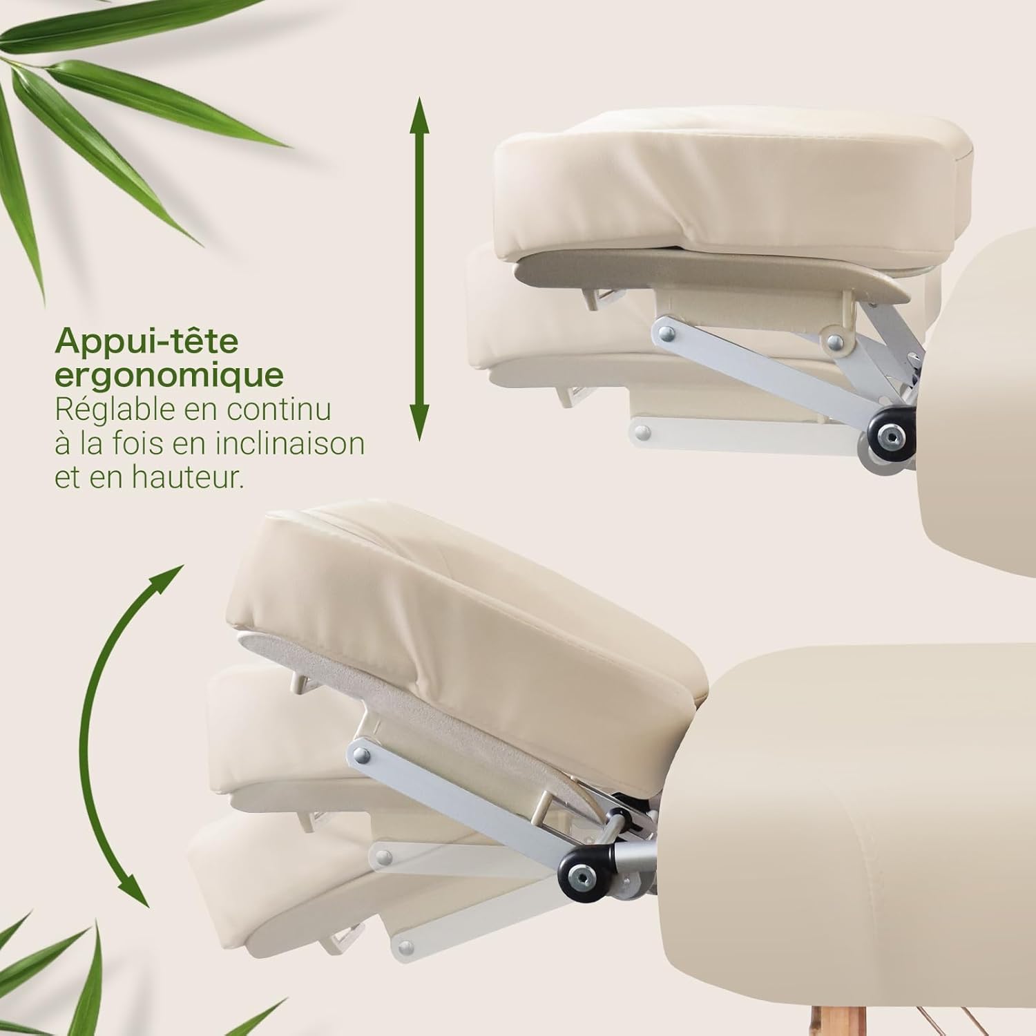 MASSUNDA Comfort Deluxe - Table de Massage Pliante et réglable en Hauteur, Table de Massage Pliable en Bois Massif, Repose-Bras, Coussin de Soutien de Nuque, têtière Ergonomique (Beige) Amazon.fr: Hygiène et Santé – Image 6